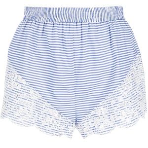 Fleur Du Mal blue and white eyelet short S